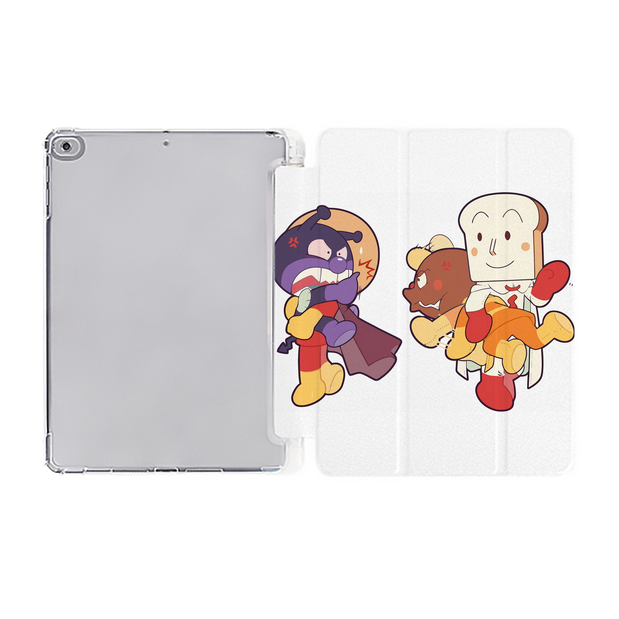（画像用） アンパンマン Anpanman IPad ケース ペン収納付き 三つ折りスタンド PUレザー×シリコン 対応機種9.5/10.5/10.9インチ